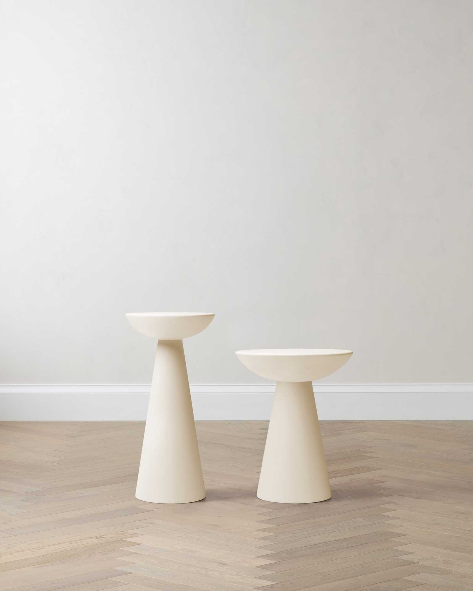 Sandstone Beige Concrete Nesting Indoor/Outdoor End Tables (Set of 2)