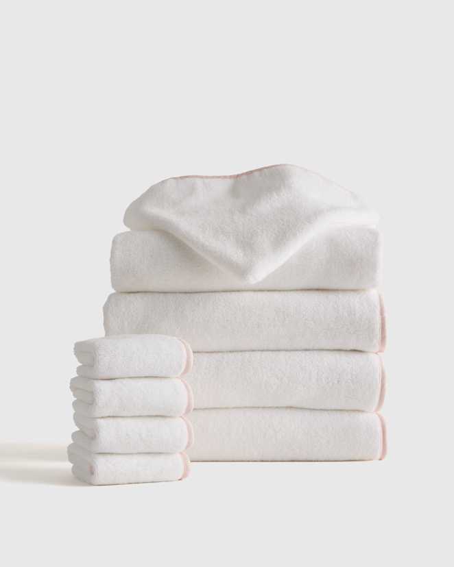 Soft Pink Organic Turkish Cotton Kids Bath Bundle 8-Pack