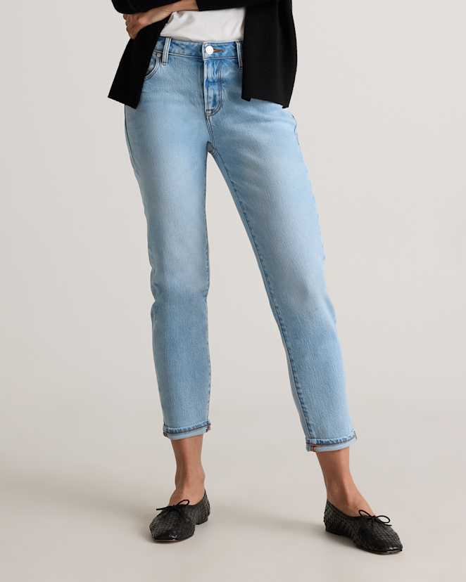 Cool Blue Luna Stretch Slim Boyfriend Jeans