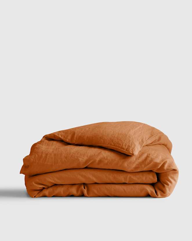 Terracotta European Linen Duvet Cover