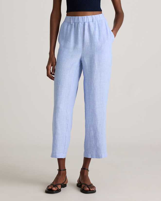 French Blue 100% European Linen Pants