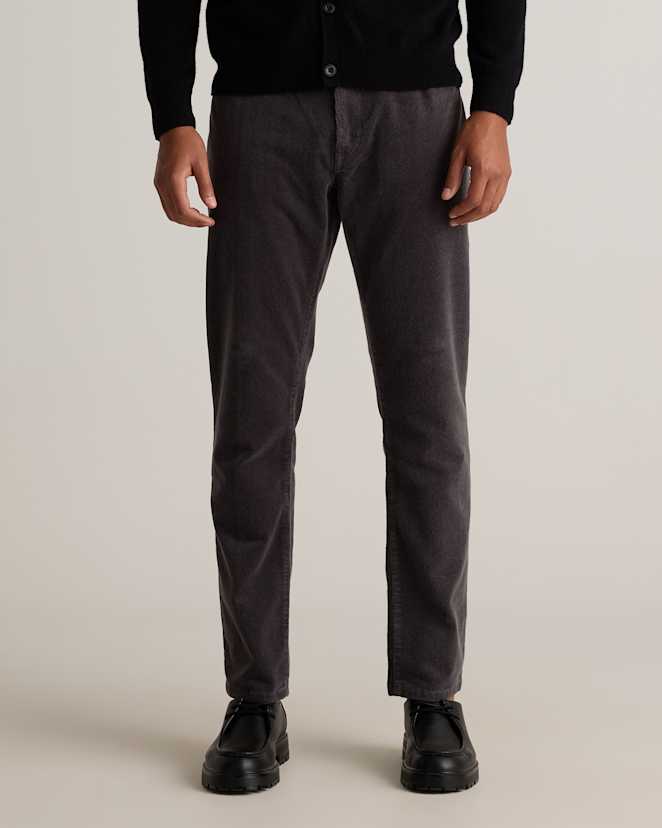 Dark Coal Organic Stretch Corduroy 5-Pocket Pants