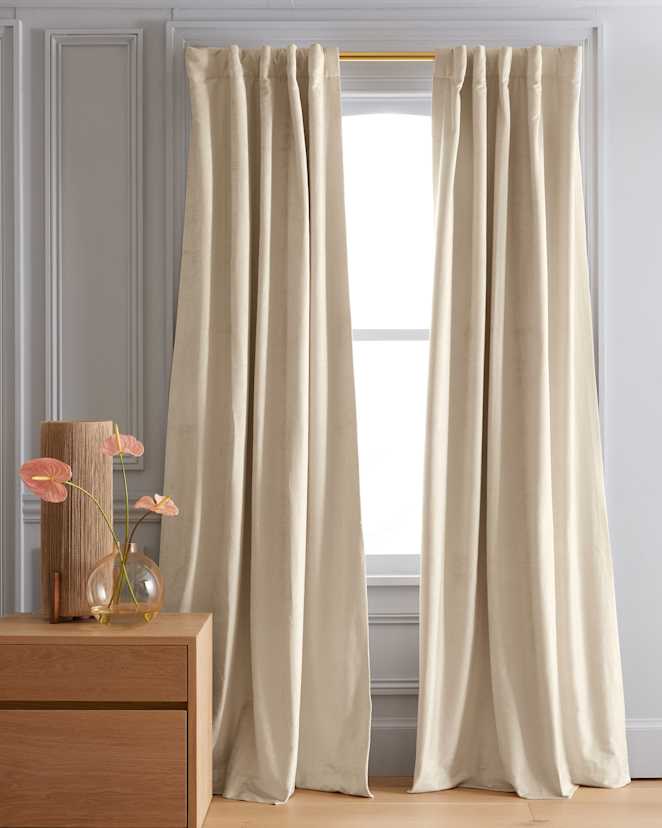 Champagne Luster Velvet Room Darkening Curtain