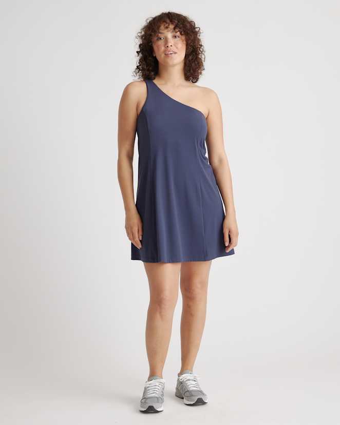 Navy Ultra-Form One-Shoulder Active Dress