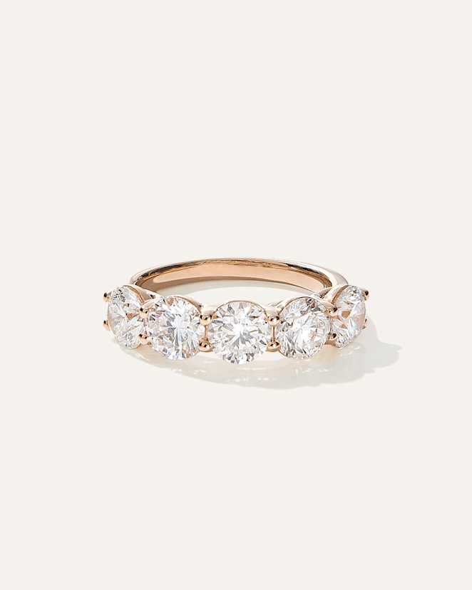Rose Gold Lab Grown Diamond Five Stone Band