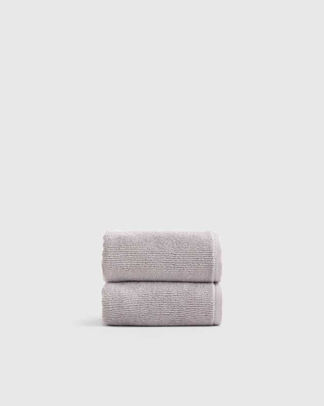 Grey Turkish Ribbed Quick Dry Hand Towel (Set of 2)