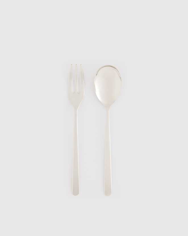 Polished Stainless Steel Linea 2-Pc Serving Utensil Set by Mepra