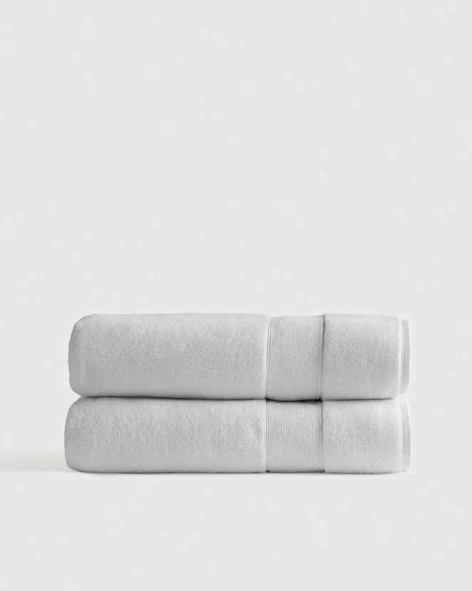 Light Grey Classic Organic Turkish Cotton Bath Sheet (Set of 2)
