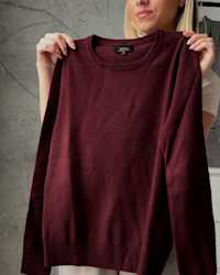 LightweightCottonCashmereCrewSweater CrushedBerryPurple NatalieJust Thumbnail