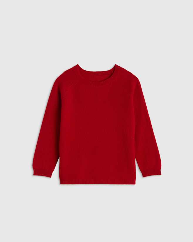 Varsity Red Washable Cashmere Crewneck Sweater