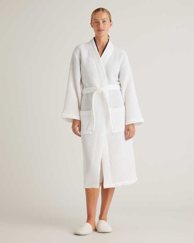 White Organic Turkish Waffle Robe