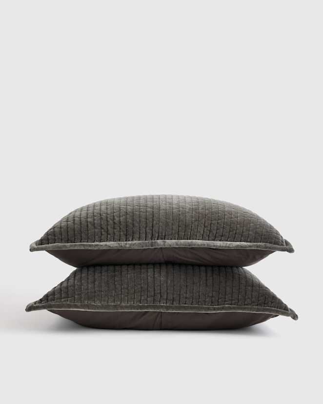 Greystone Cotton Velvet Channel Quilted Sham Set