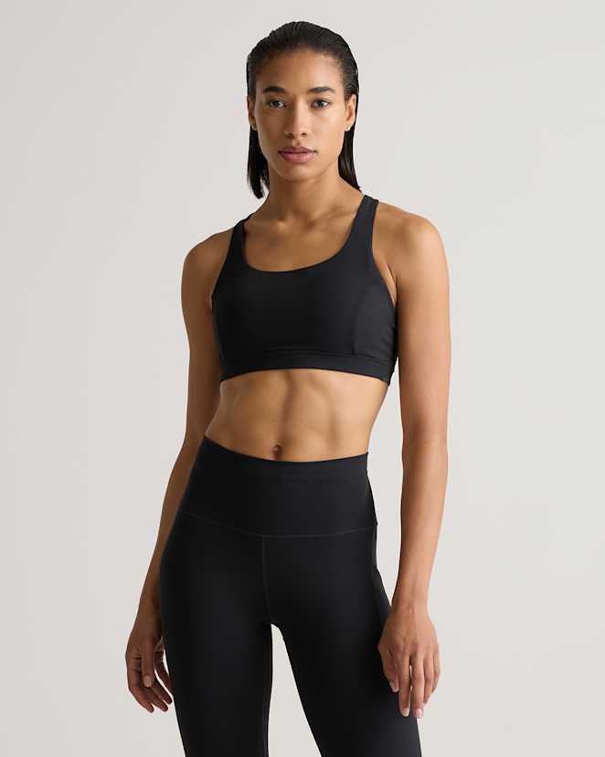 Black Power-Up Strappy Sports Bra