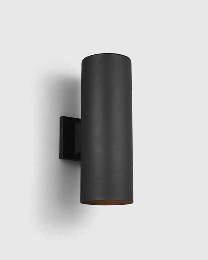 Black Outdoor Aluminum Cylinder Wall Sconce