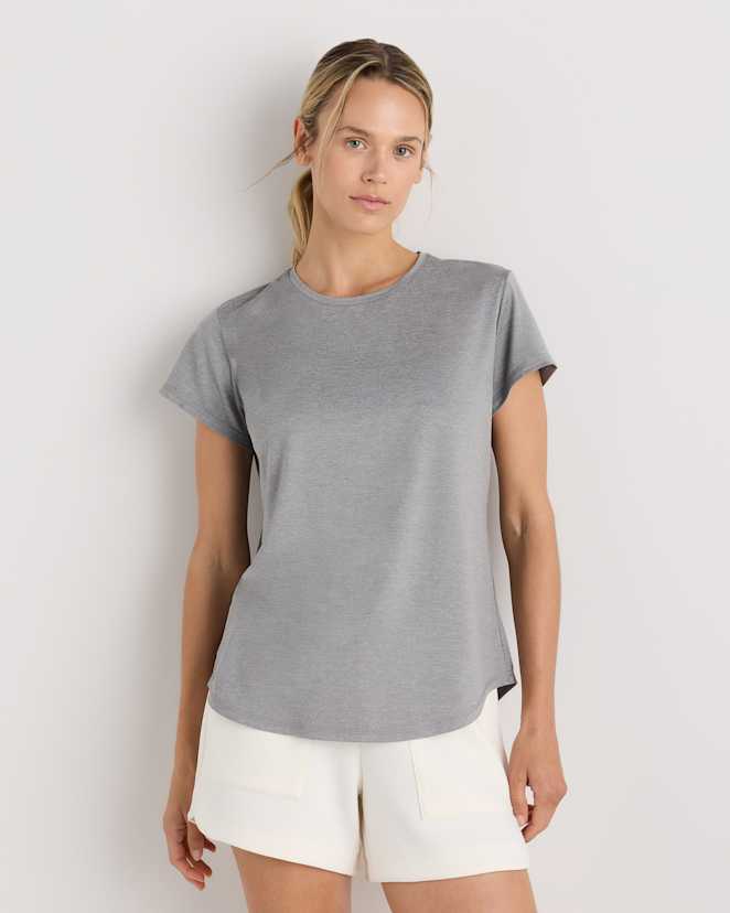 Heather Grey Flowknit Breeze Tee