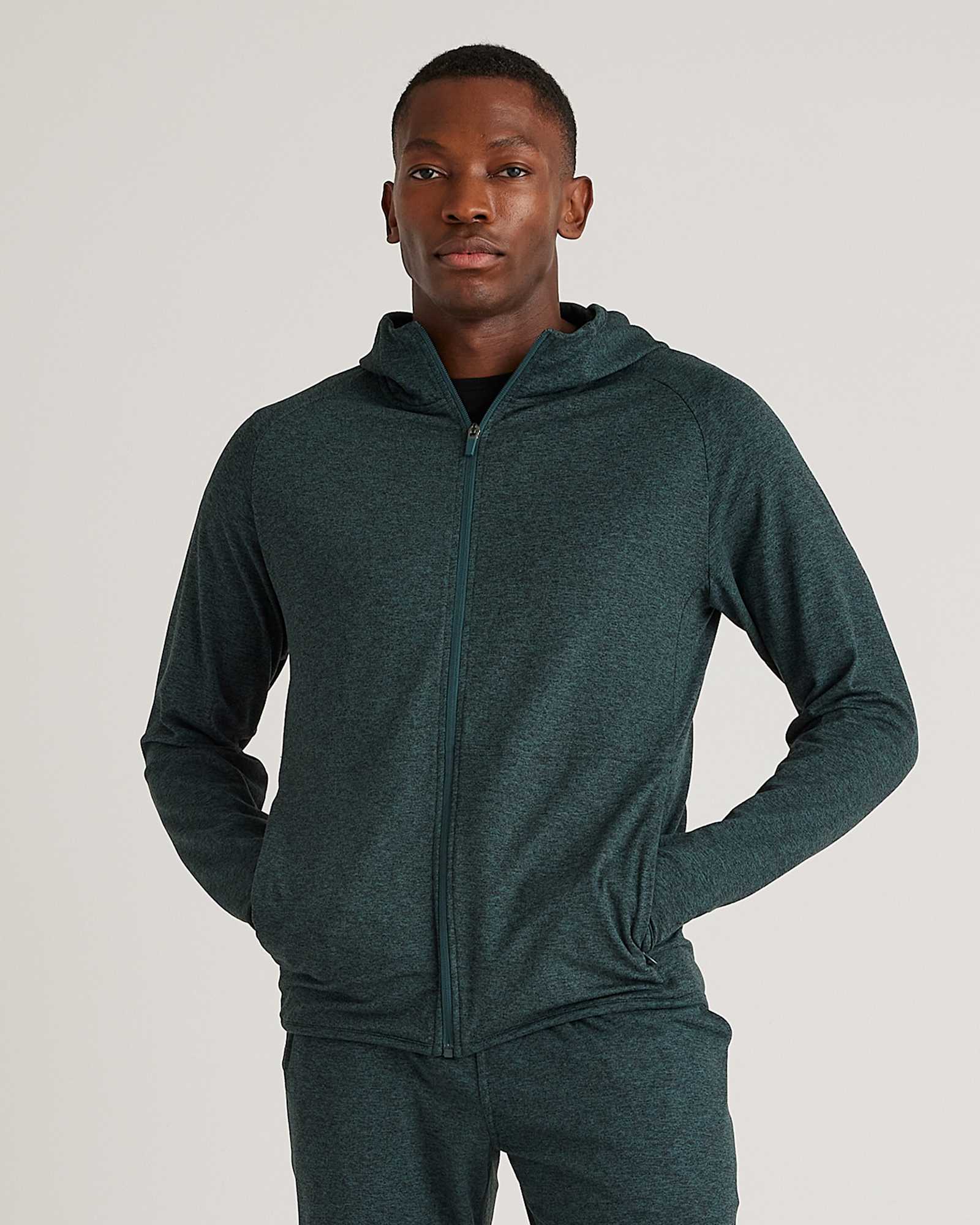 Heather Green Flowknit Performance Zip Hoodie