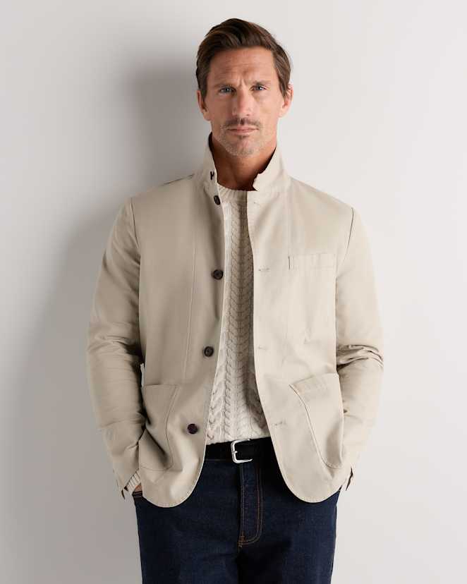 Khaki Organic Twill Unstructured Blazer