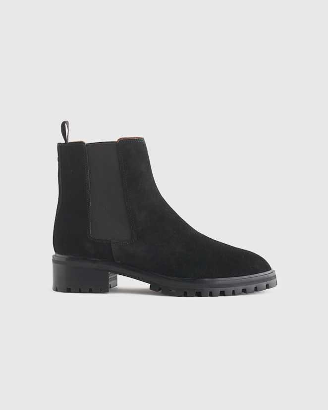 Black Suede Chelsea Boot