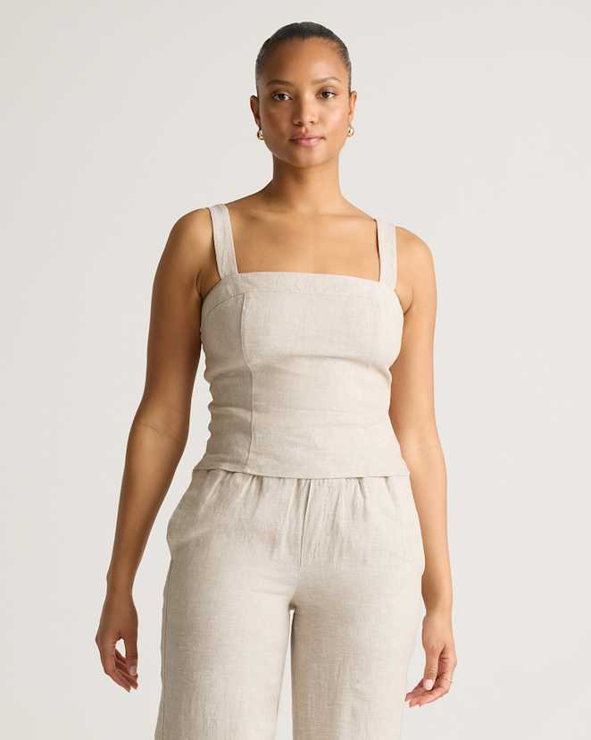 Flax 100% European Linen Fitted Tank
