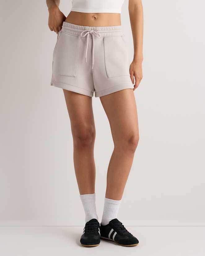 Pebble Beige CloudComfort High-Rise Sweatshorts