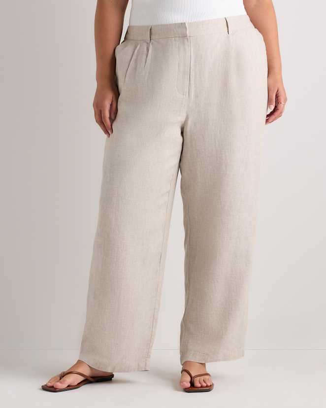 Flax 100% European Linen Pleated Trouser