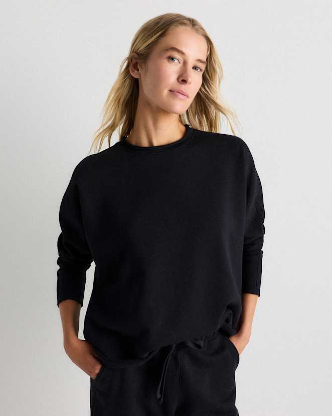 Bold Black Organic French Terry Crew