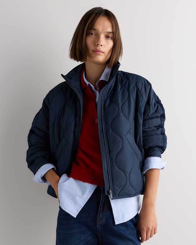 Atlas Navy Featherless Quilted Packable Puffer Jacket