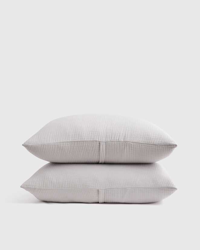 Light Grey Organic Airy Gauze Sham Set