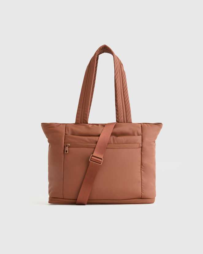 Terracotta Water Repellent Puff Expandable Tote