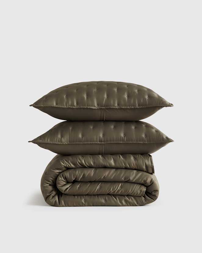 Dusty Olive Bamboo Dream Quilt Set