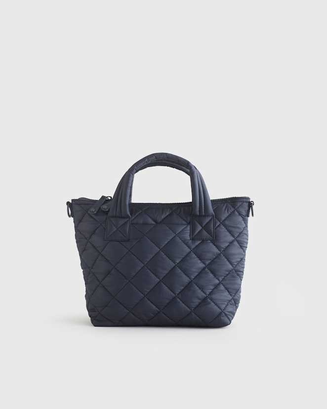 Navy Transit Quilted Small Crossbody Tote