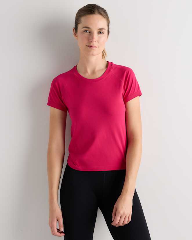 Amaranth Pink Seamless Waist-Length Tee