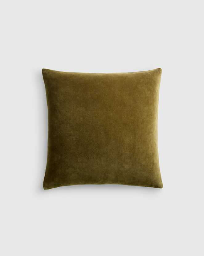 Olive Classic Cotton Velvet Pillow Cover