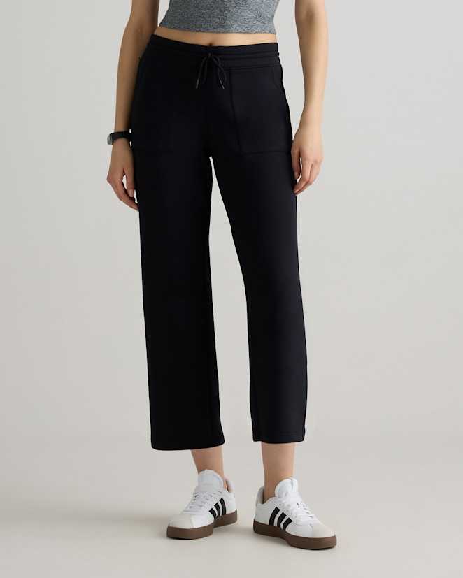 Black Pantalons de survêtement écourtés CloudComfort à taille haute