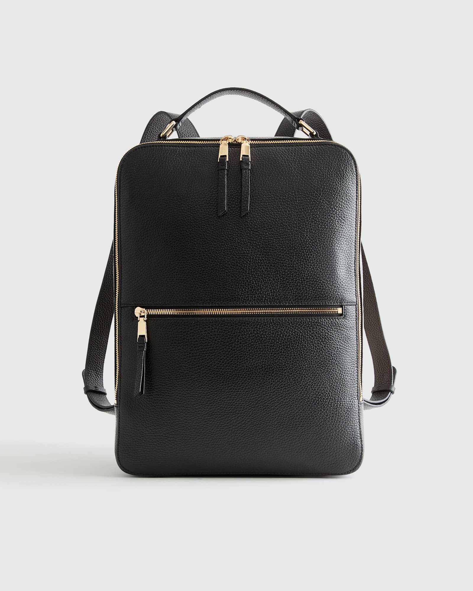 black Italian Leather Laptop Backpack