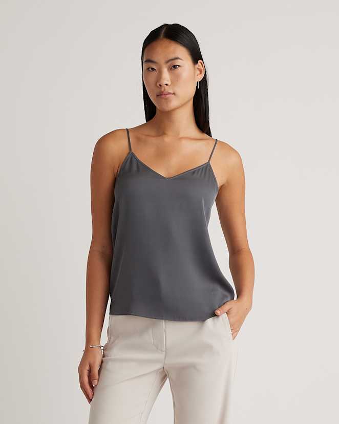 Lava Smoke Washable Stretch Silk V-Neck Cami