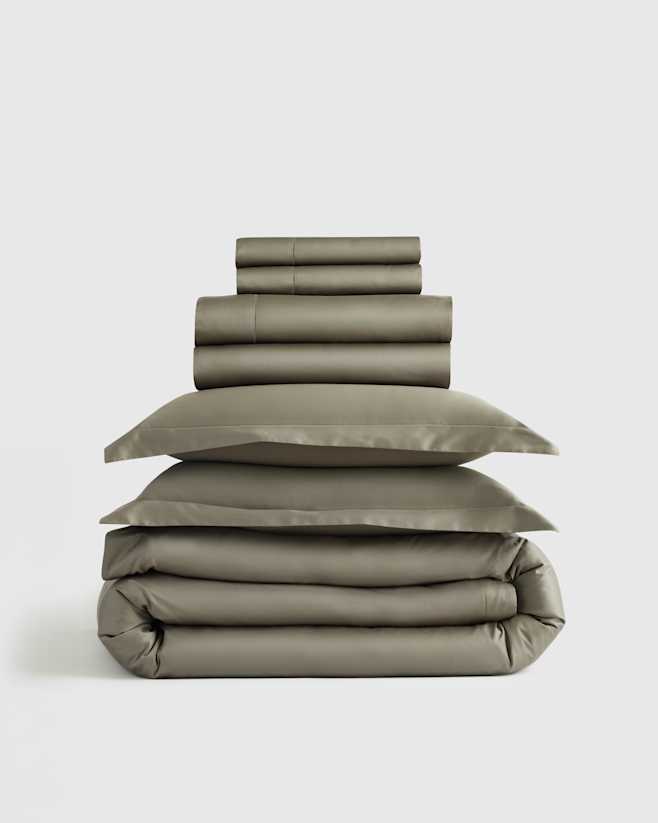 Dried Sage Signature Giza Cotton Sateen Deluxe Bedding Bundle