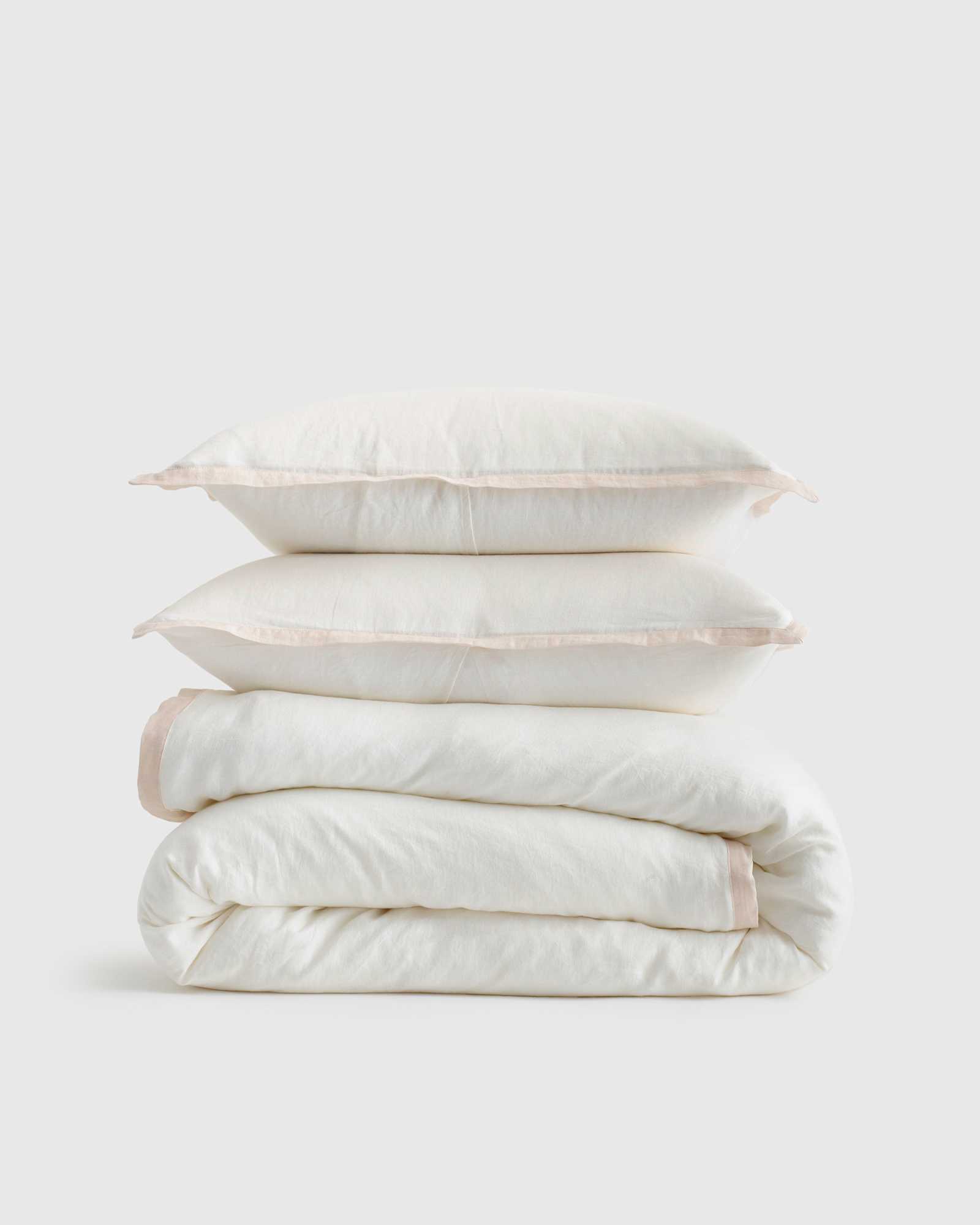 Euro Linen Contrast Flange WHT-Sand 183725