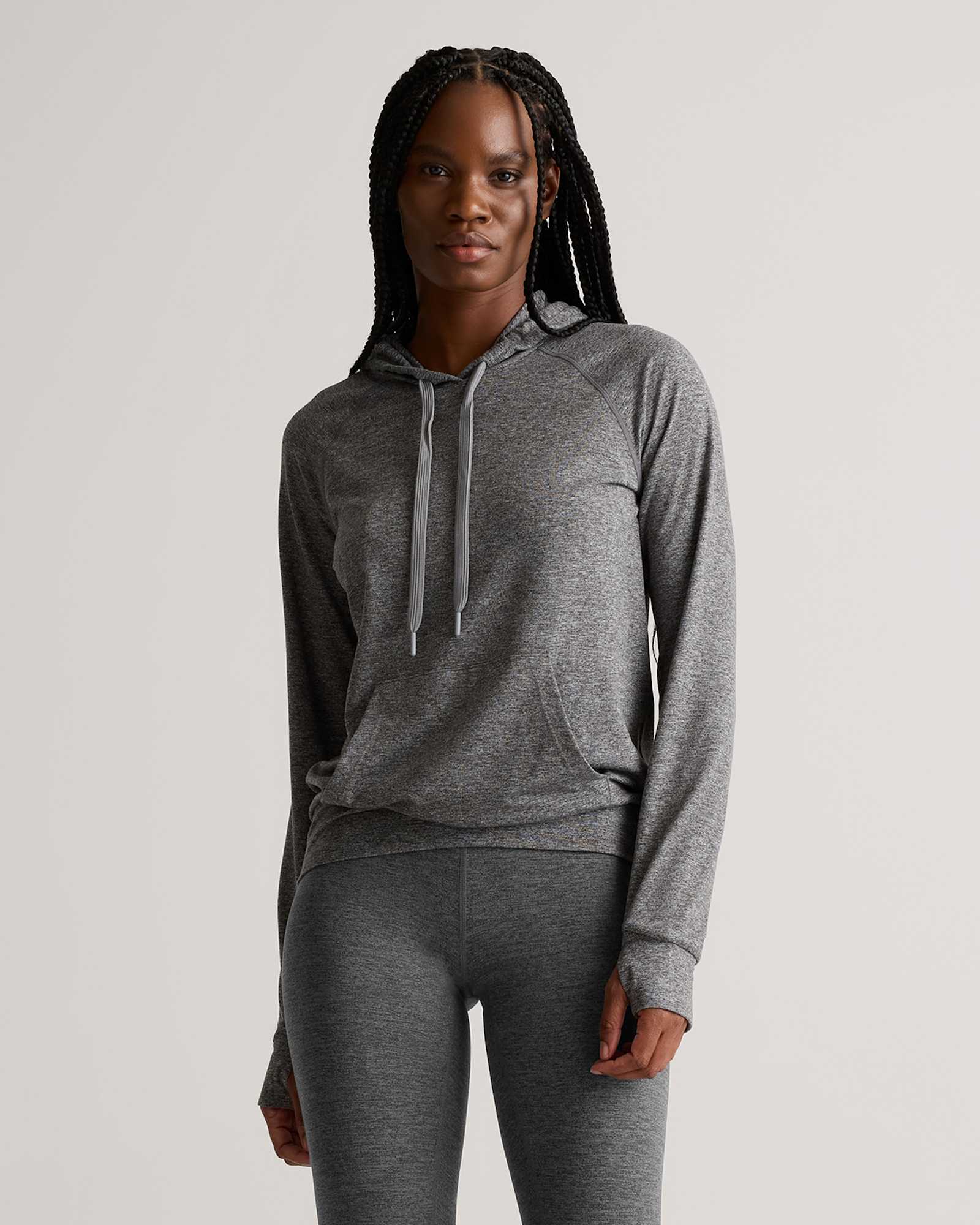 heather-grey Flowknit Pullover Hoodie
