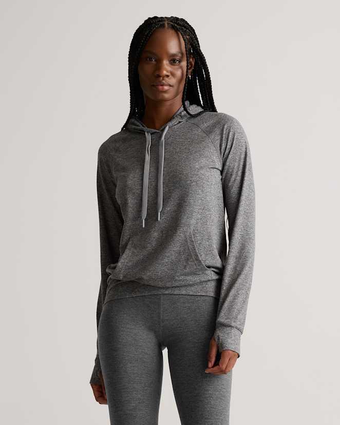 Heather Grey Flowknit Pullover Hoodie