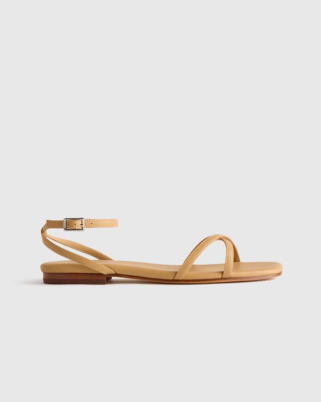 Cashew Italian Leather Ankle Strap Sandal