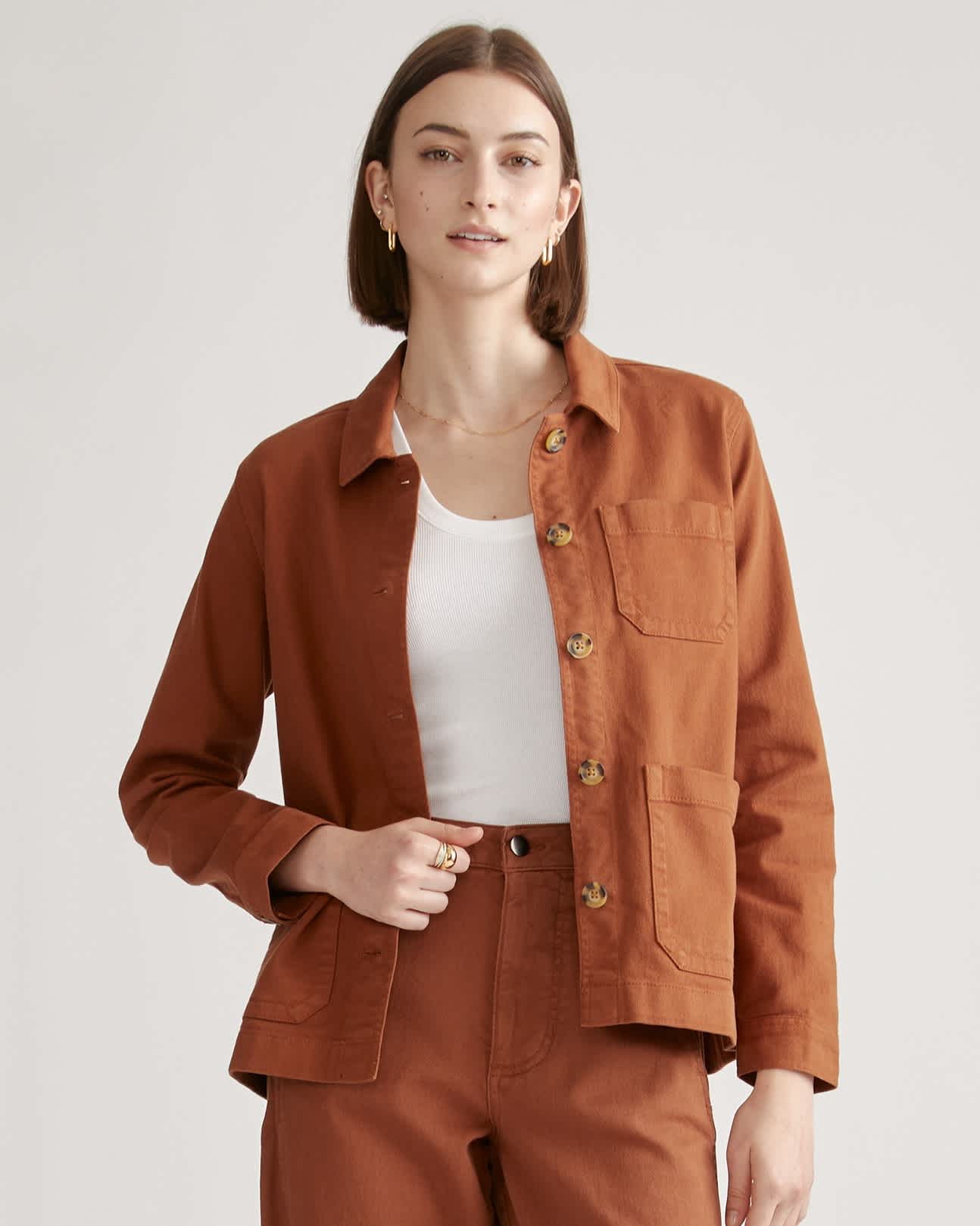 rust Organic Comfort Stretch Chore Jacket