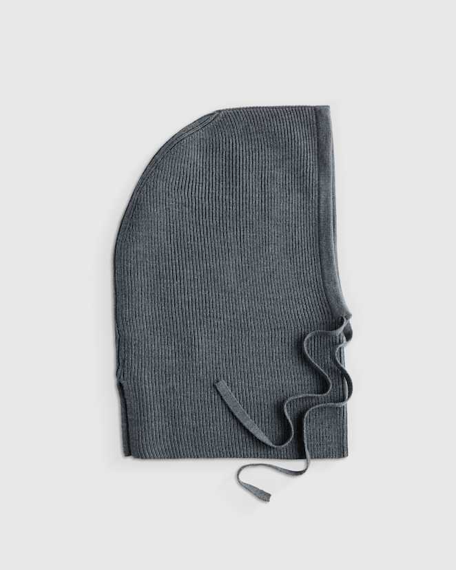 Charcoal 100% Merino Wool Balaclava