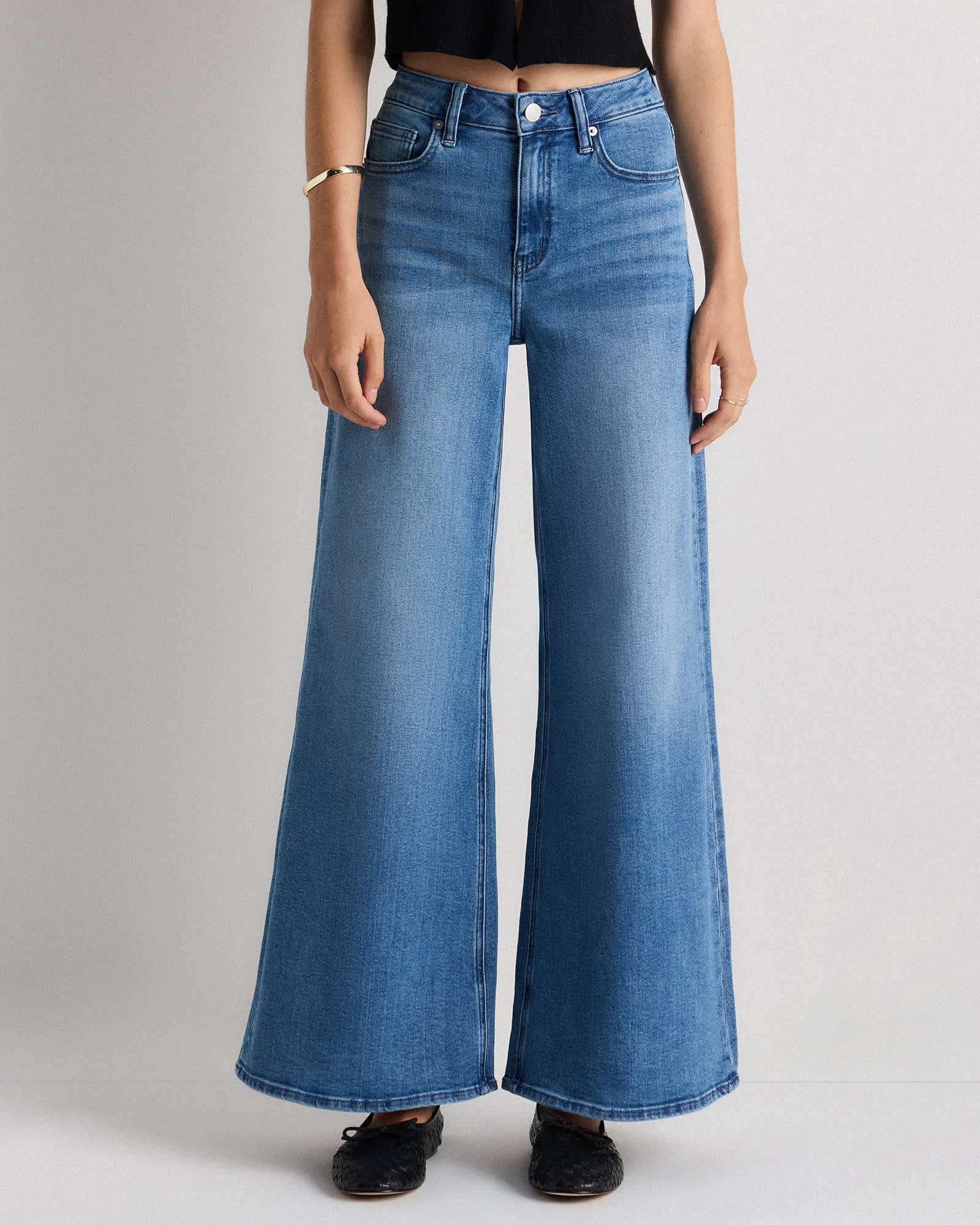seaside-blue Bella Stretch Palazzo Jeans