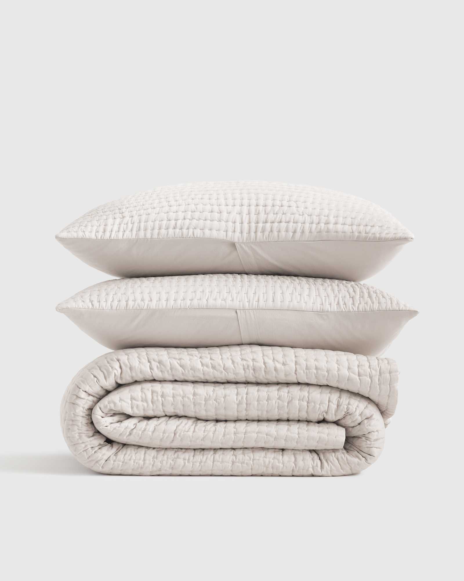 Silk Pick Stitch Quilt Ivory 183846