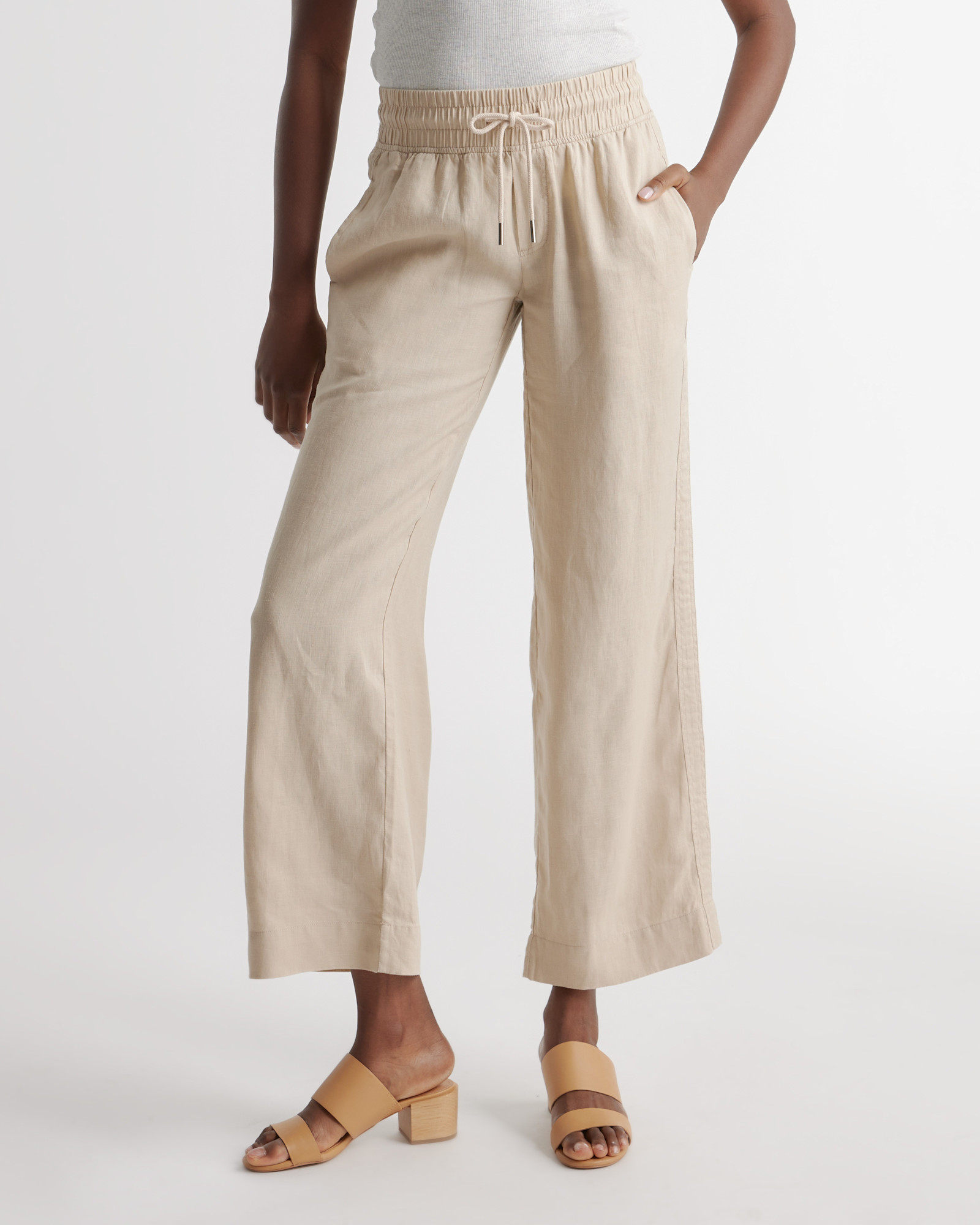 Driftwood 100% European Linen Wide Leg Pants