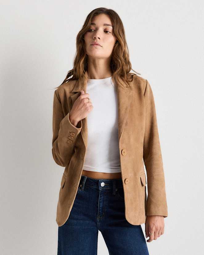 Pecan Brown 100% Suede Blazer