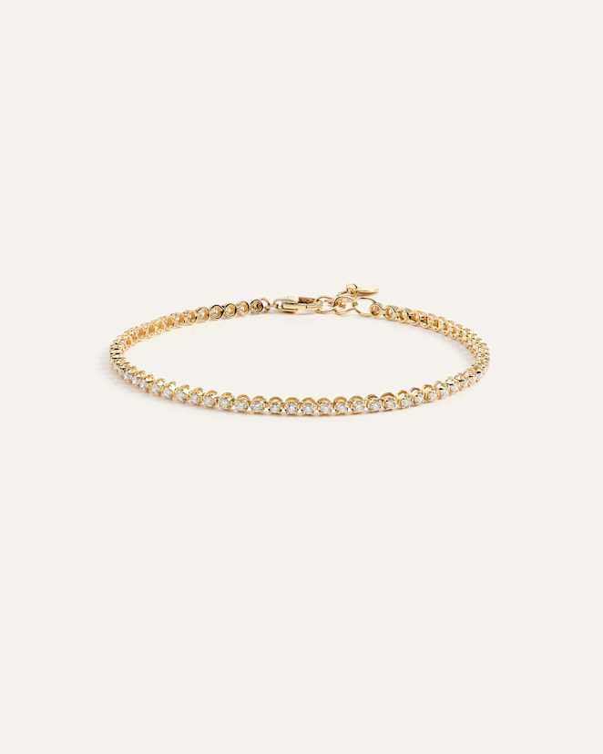 Yellow Gold 14K Gold Diamond Petite Tennis Bracelet - 1ctw
