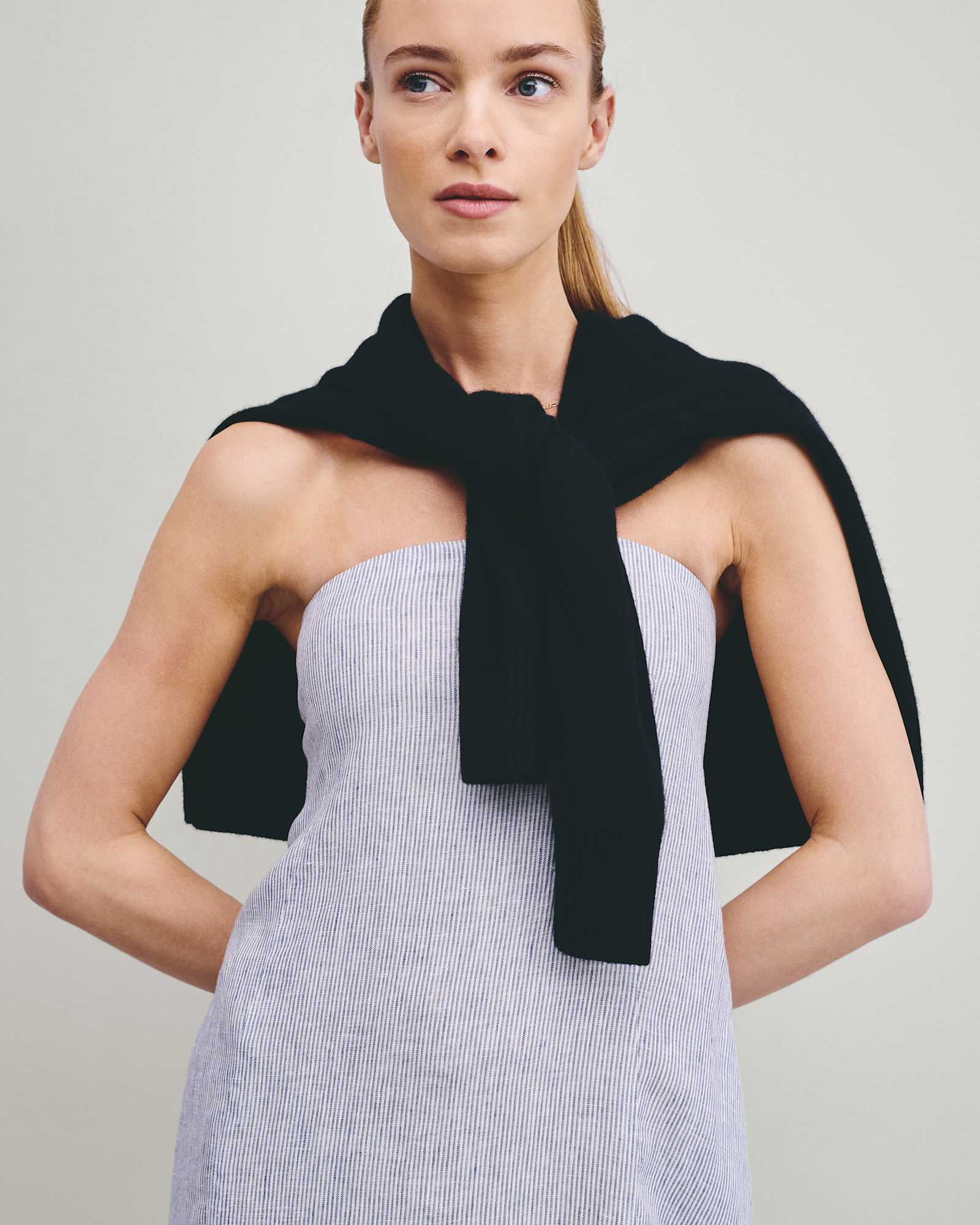 black Mongolian Cashmere Oversized Crewneck Sweater