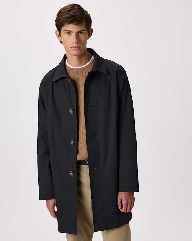 Midnight Black Comfort Stretch Trench Coat